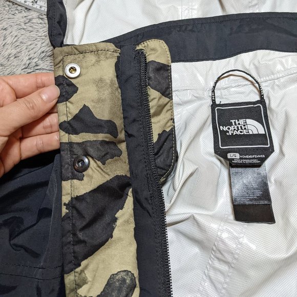 The North Face Black Long Windbreaker Rain Jacket Hood Size Large - Picture 7 of 10